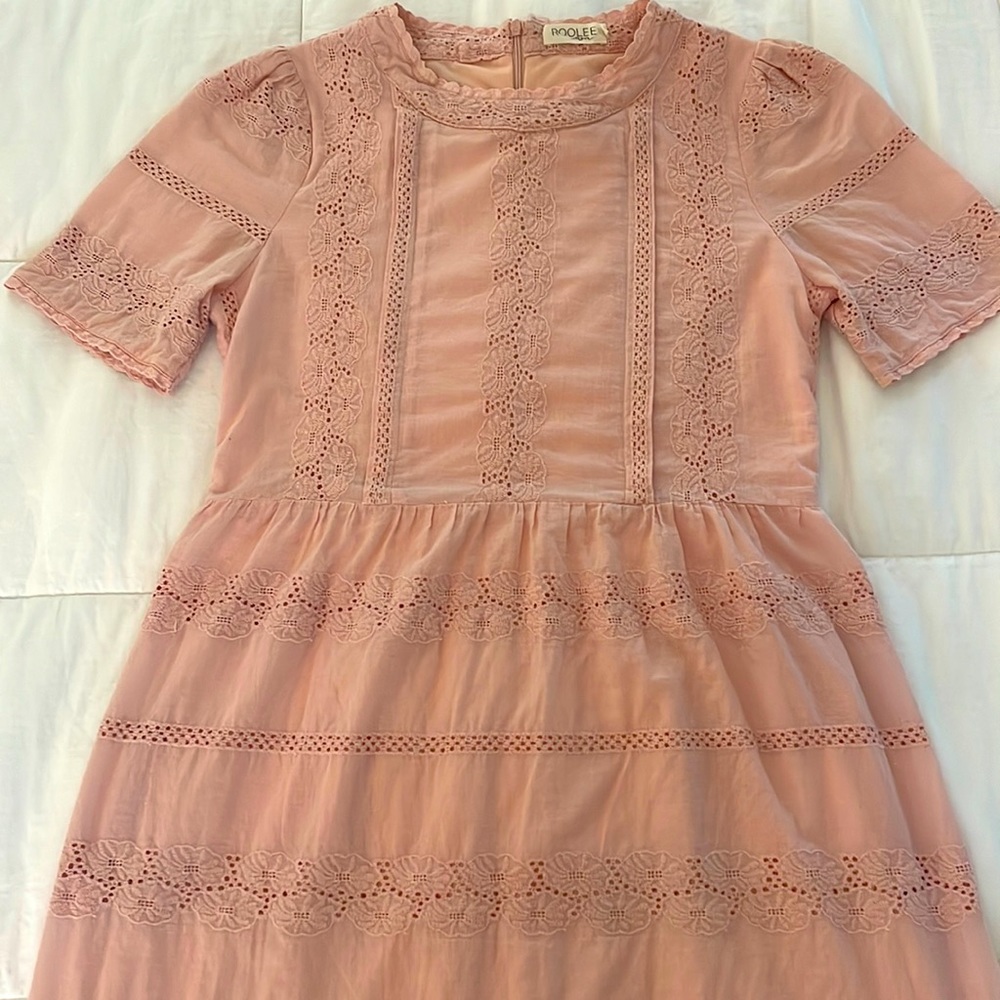 Roolee mom nursing friendly dress; size small; color pink/blush